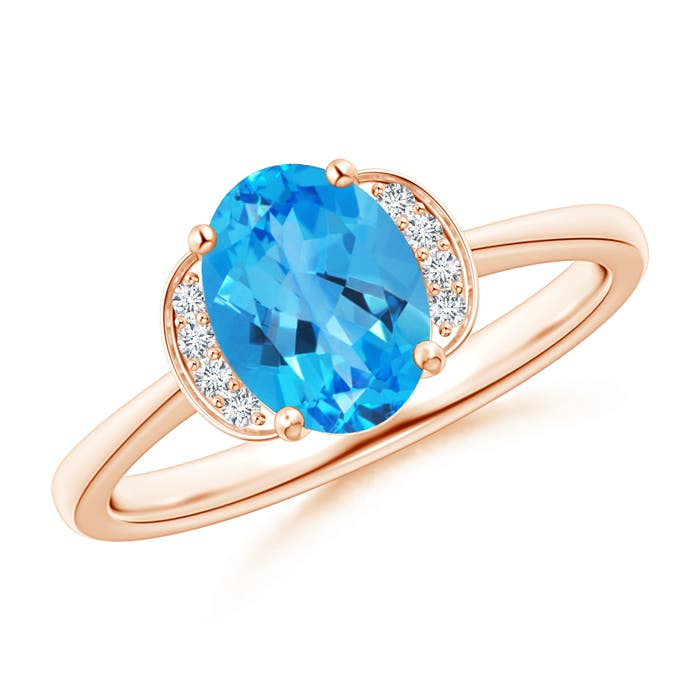 AAAA - Swiss Blue Topaz / 1.55 CT / 14 KT Rose Gold