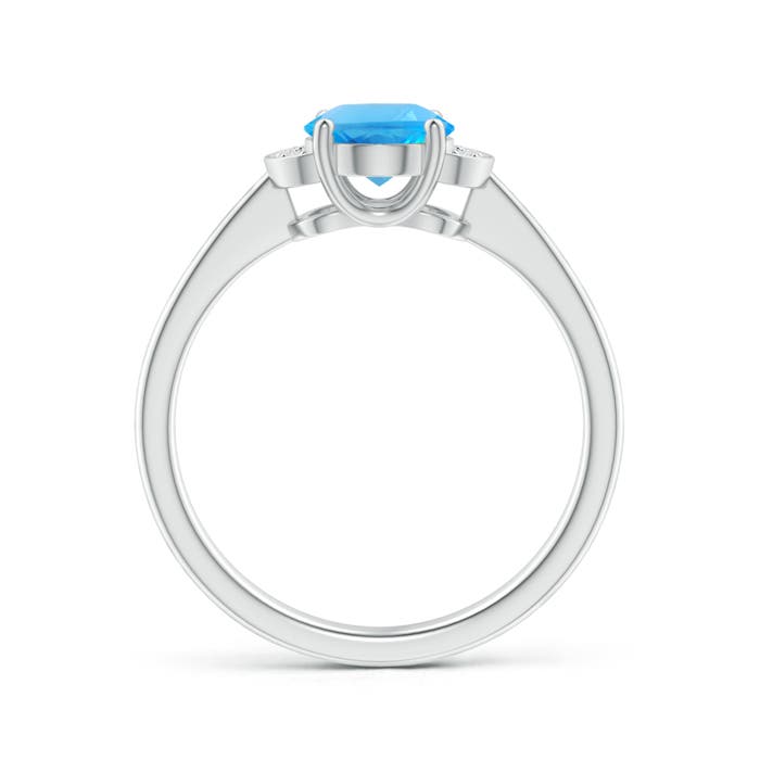 AAAA - Swiss Blue Topaz / 1.55 CT / 14 KT White Gold