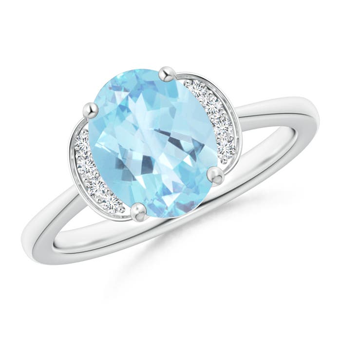 A - Swiss Blue Topaz / 2.31 CT / 14 KT White Gold