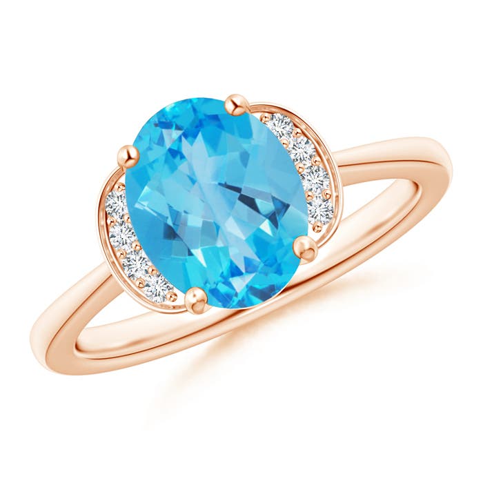 AAA - Swiss Blue Topaz / 2.31 CT / 14 KT Rose Gold