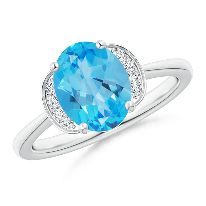 AAA - Swiss Blue Topaz / 2.31 CT / 14 KT White Gold