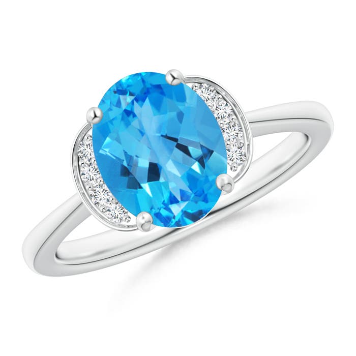 AAAA - Swiss Blue Topaz / 2.31 CT / 14 KT White Gold