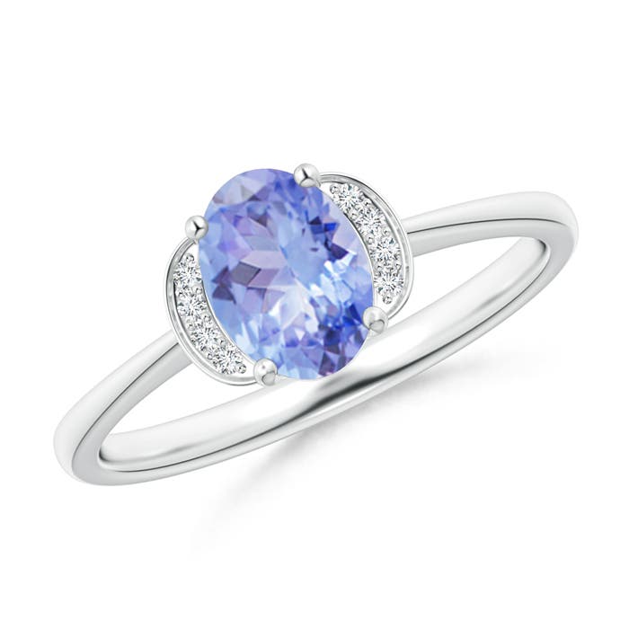 A - Tanzanite / 0.84 CT / 14 KT White Gold