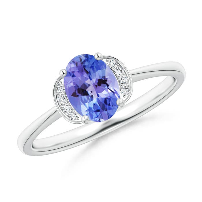 AA - Tanzanite / 0.84 CT / 14 KT White Gold