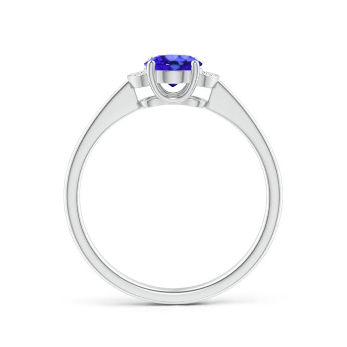 AAA - Tanzanite / 0.84 CT / 14 KT White Gold