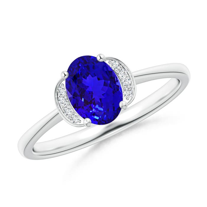 AAAA - Tanzanite / 0.84 CT / 14 KT White Gold