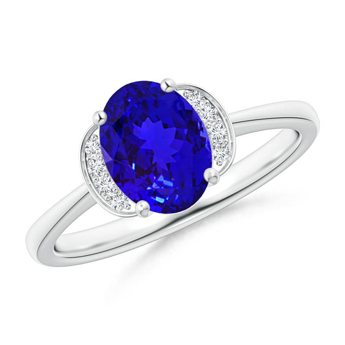 AAAA - Tanzanite / 1.3 CT / 14 KT White Gold