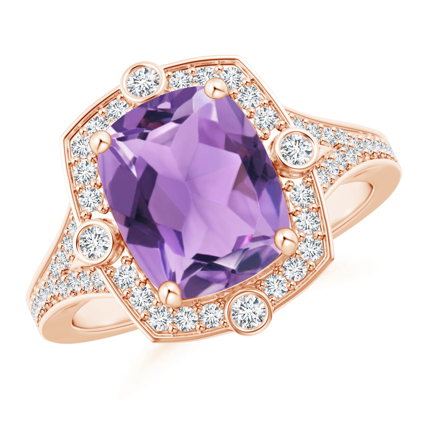 A - Amethyst / 3 CT / 14 KT Rose Gold