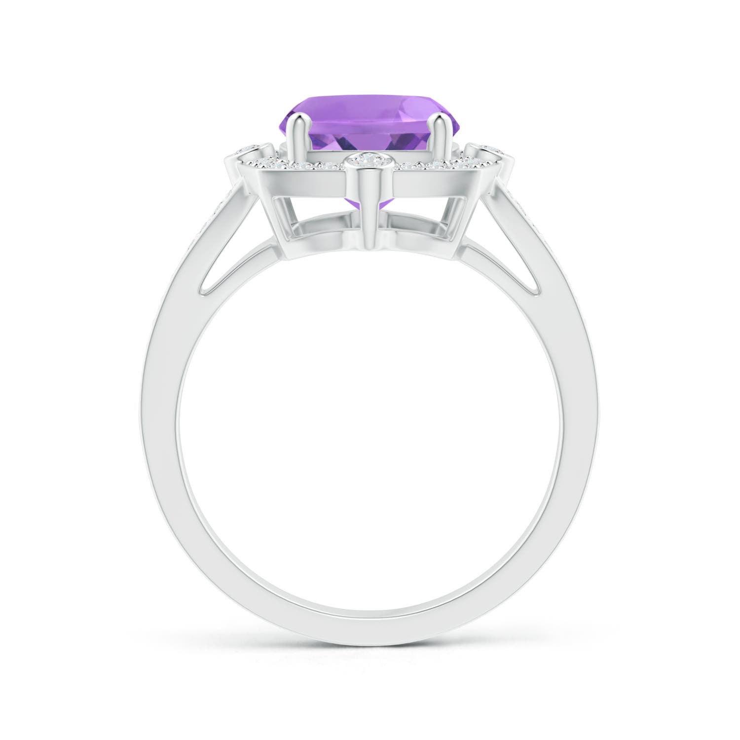 A - Amethyst / 3 CT / 14 KT White Gold