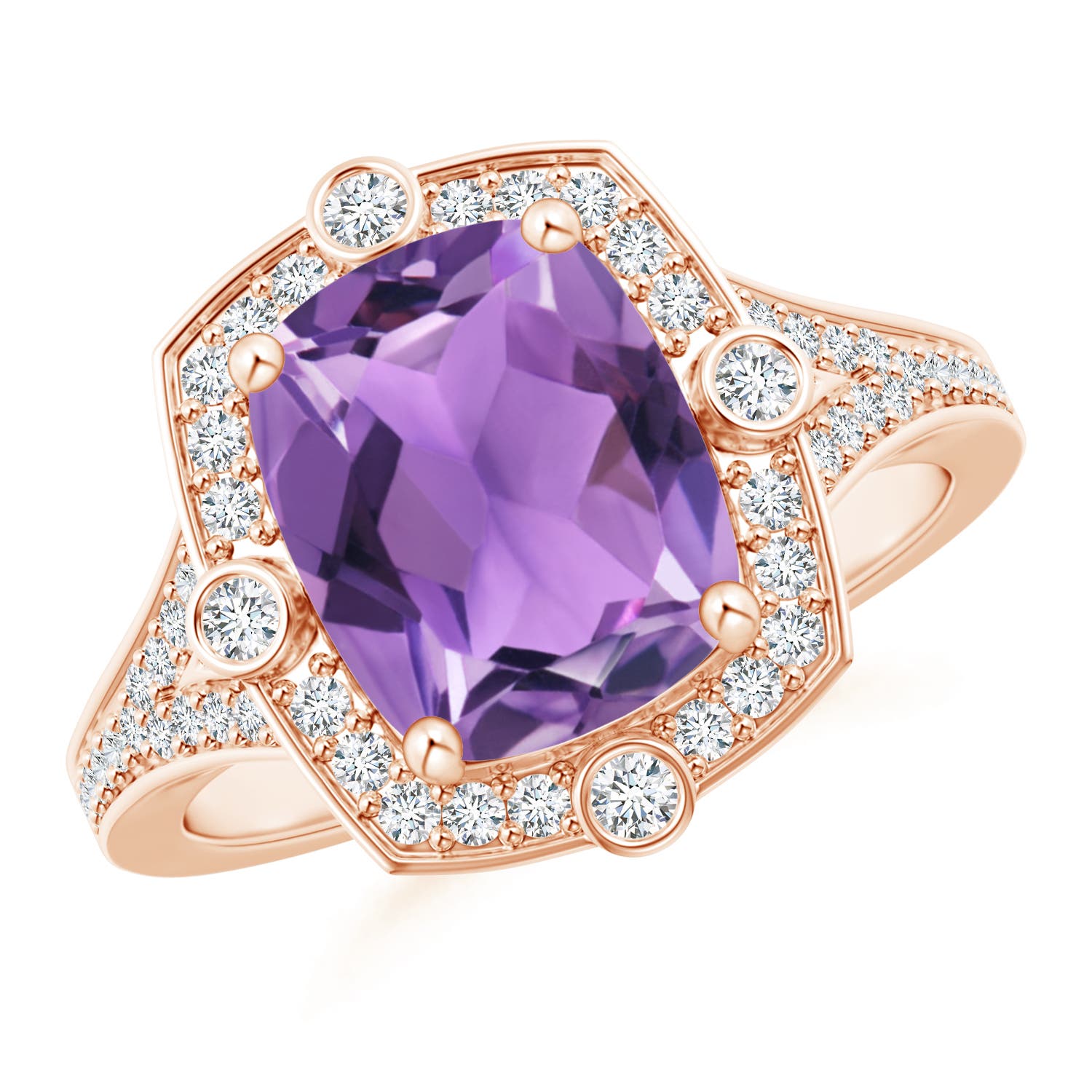 AA - Amethyst / 3 CT / 14 KT Rose Gold