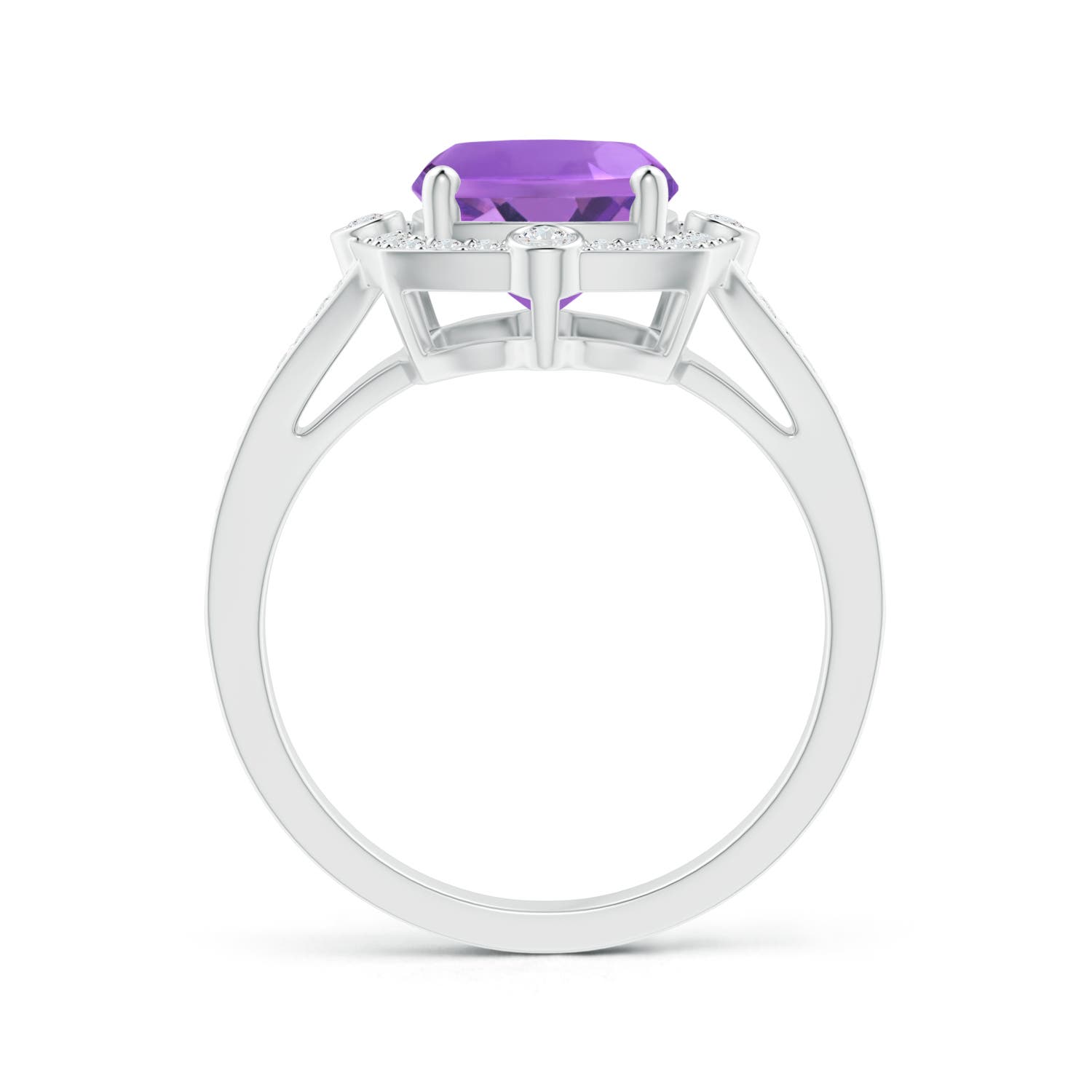 AA - Amethyst / 3 CT / 14 KT White Gold