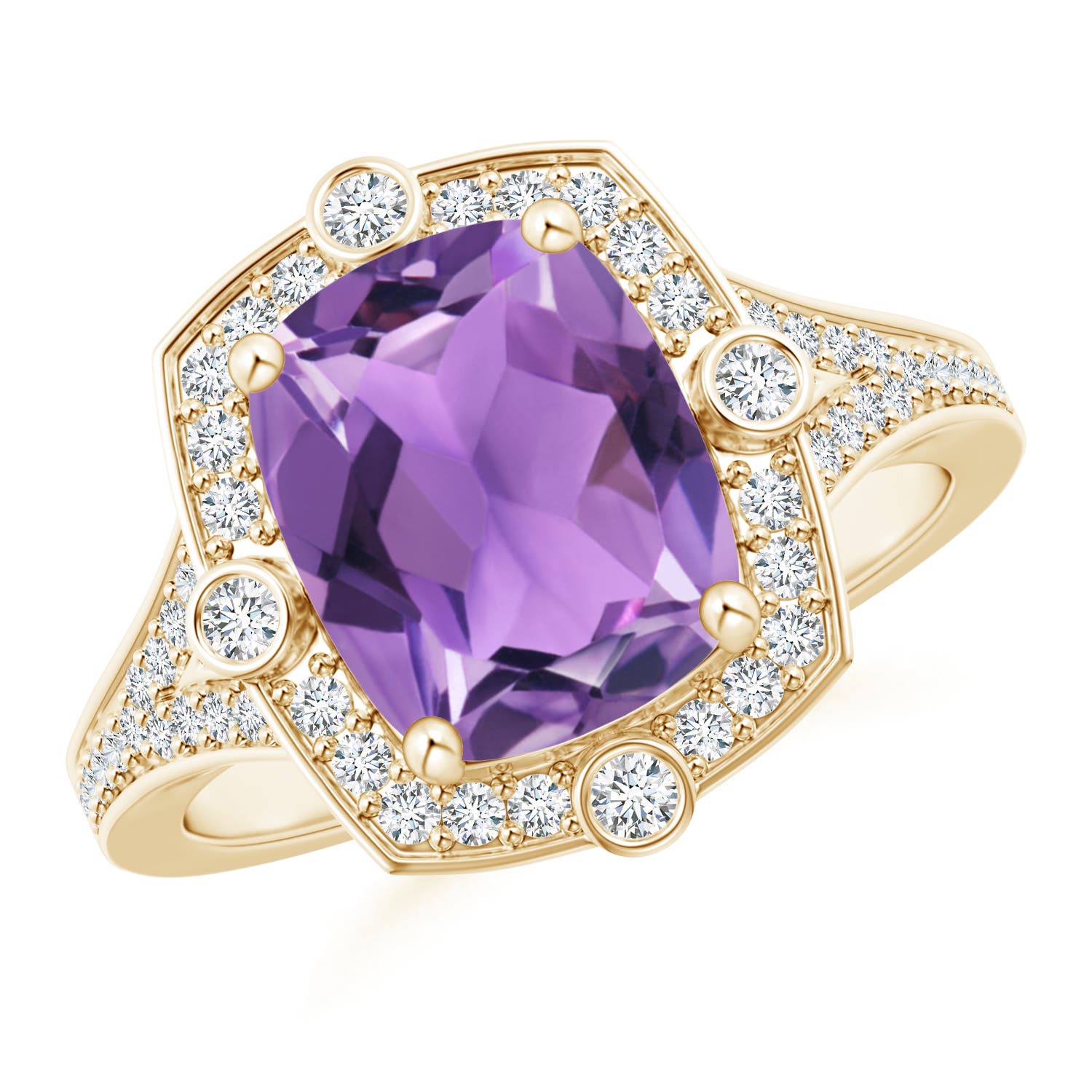 AA - Amethyst / 3 CT / 14 KT Yellow Gold