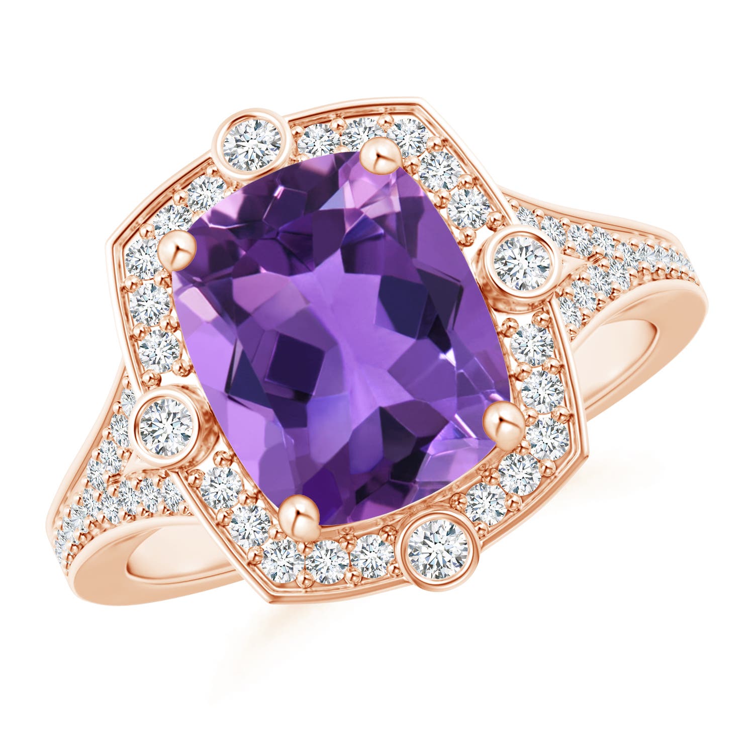 AAA - Amethyst / 3 CT / 14 KT Rose Gold