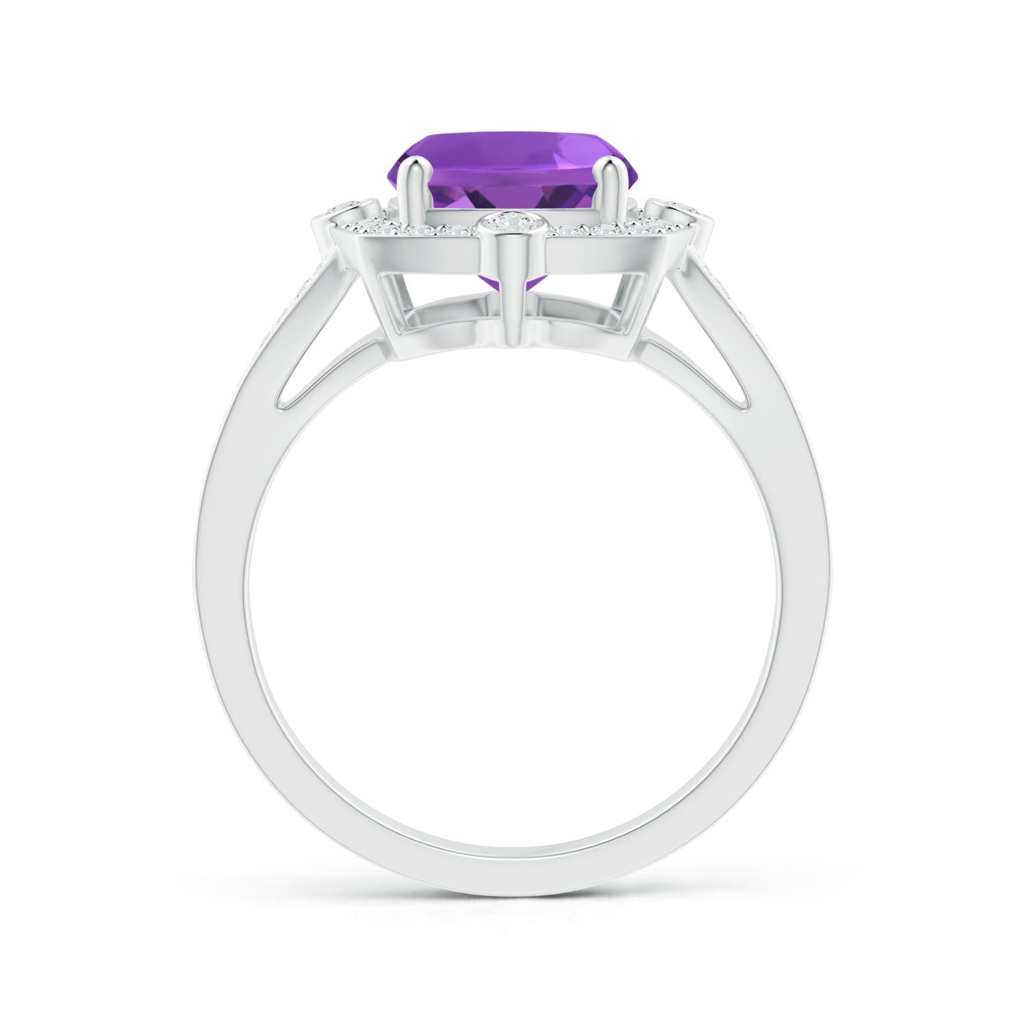 AAA - Amethyst / 3 CT / 14 KT White Gold