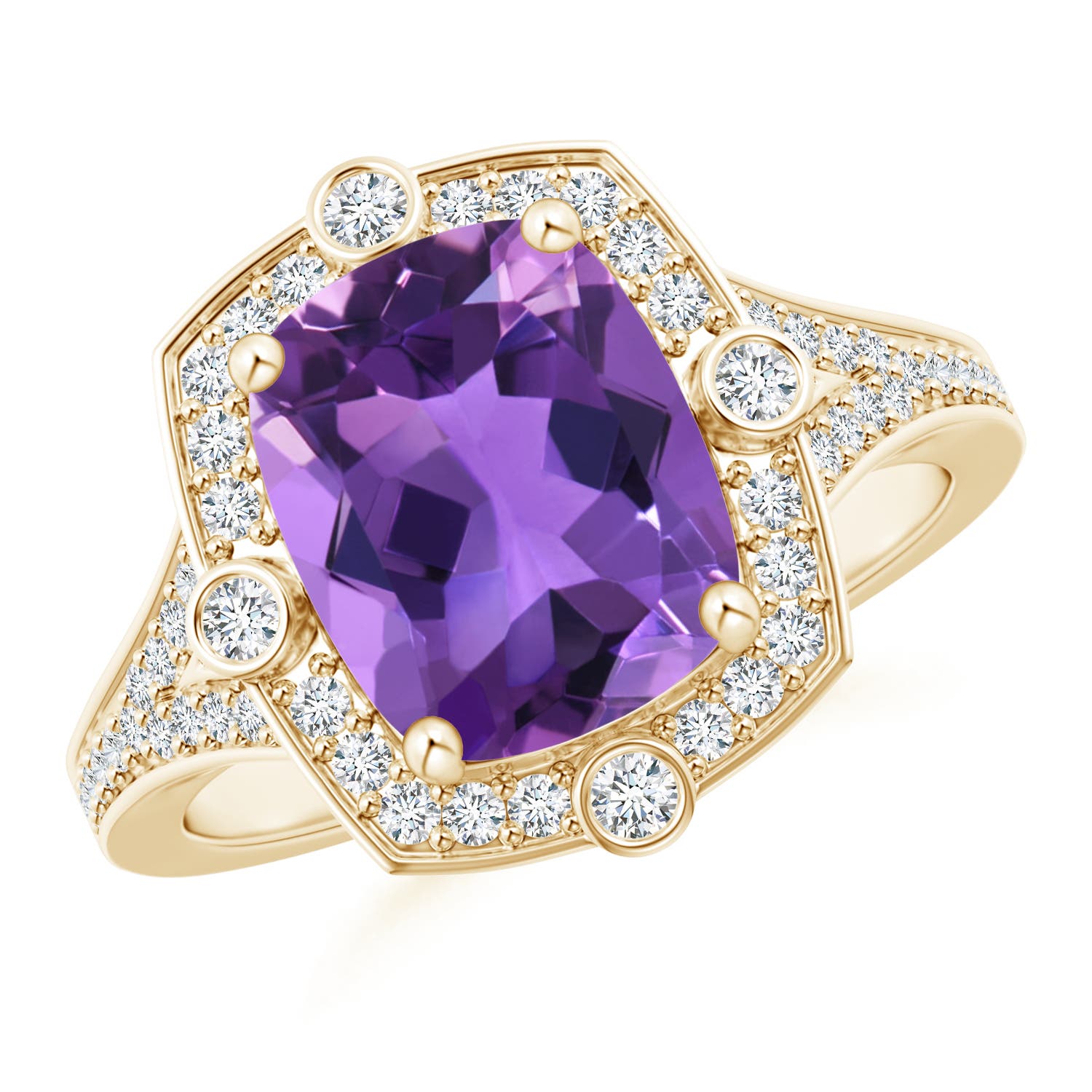 AAA - Amethyst / 3 CT / 14 KT Yellow Gold