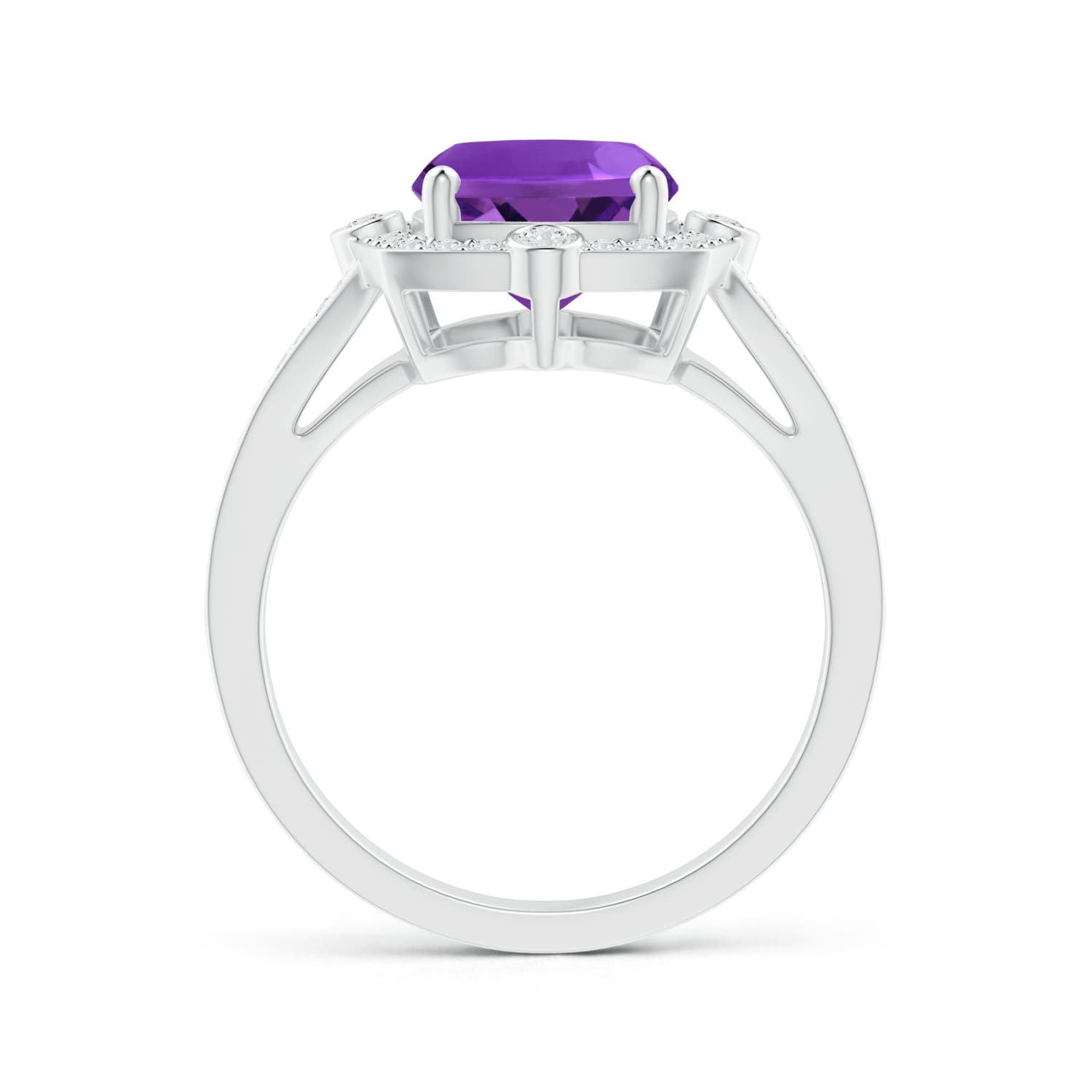 AAAA - Amethyst / 3 CT / 14 KT White Gold