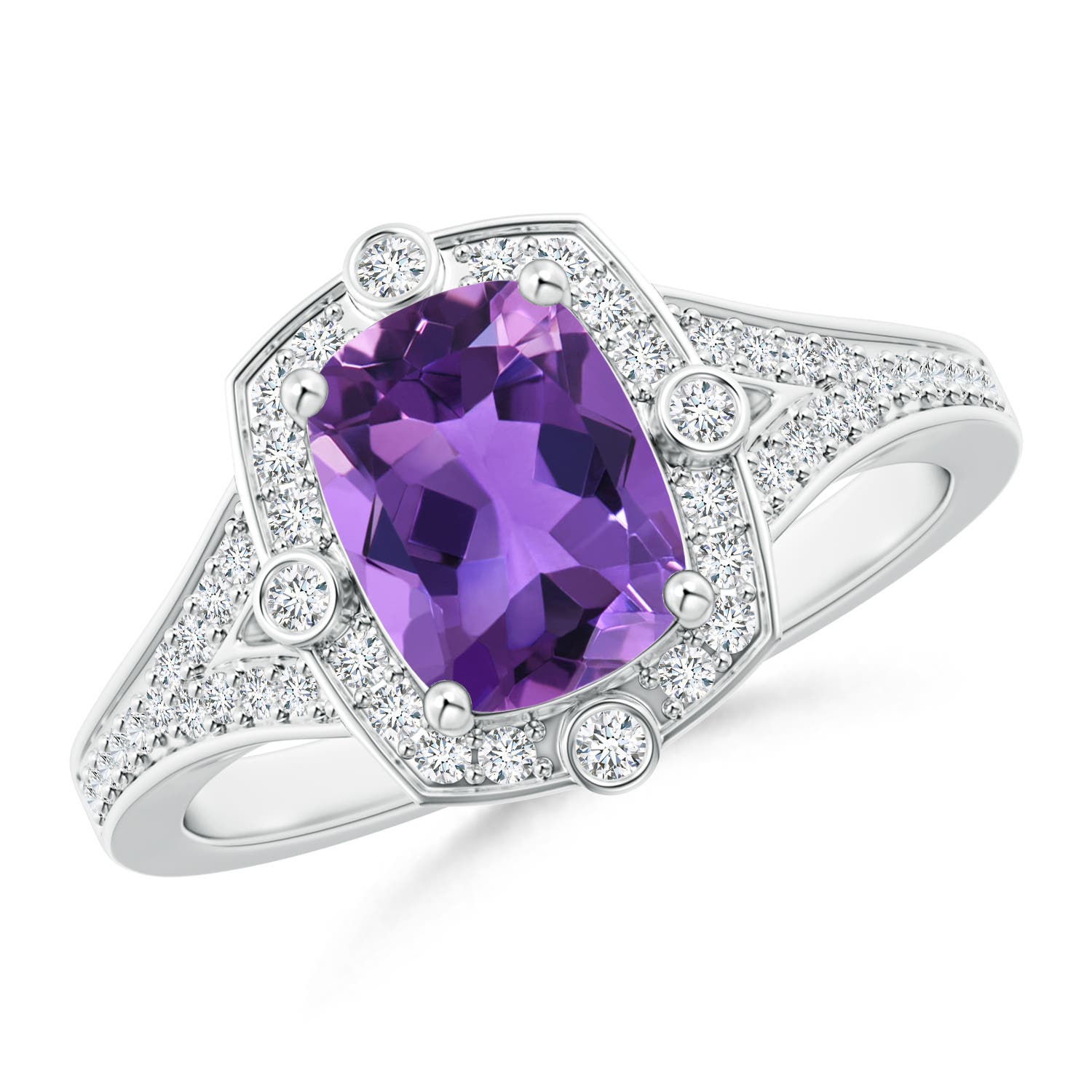 AAA - Amethyst / 1.48 CT / 14 KT White Gold