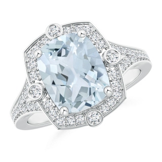 Cushion Rectangular A Aquamarine