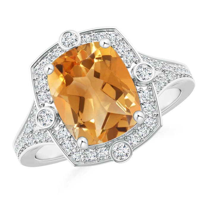 A - Citrine / 2.95 CT / 14 KT White Gold