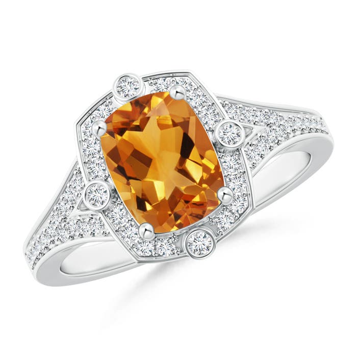 AA - Citrine / 1.63 CT / 14 KT White Gold