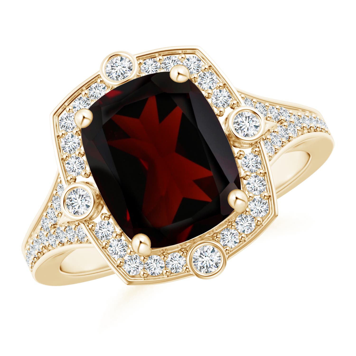 A - Garnet / 3.65 CT / 14 KT Yellow Gold