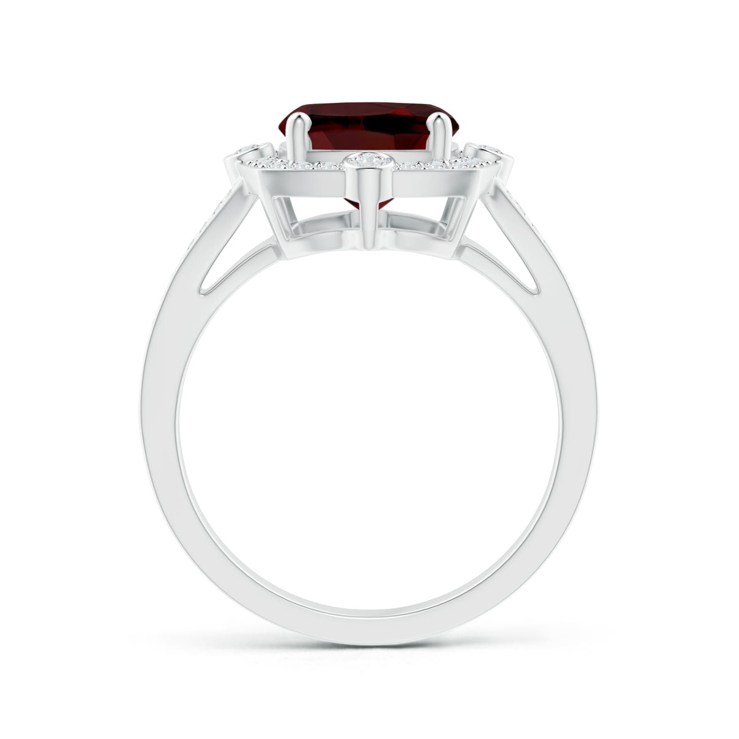 AAA - Garnet / 3.65 CT / 14 KT White Gold