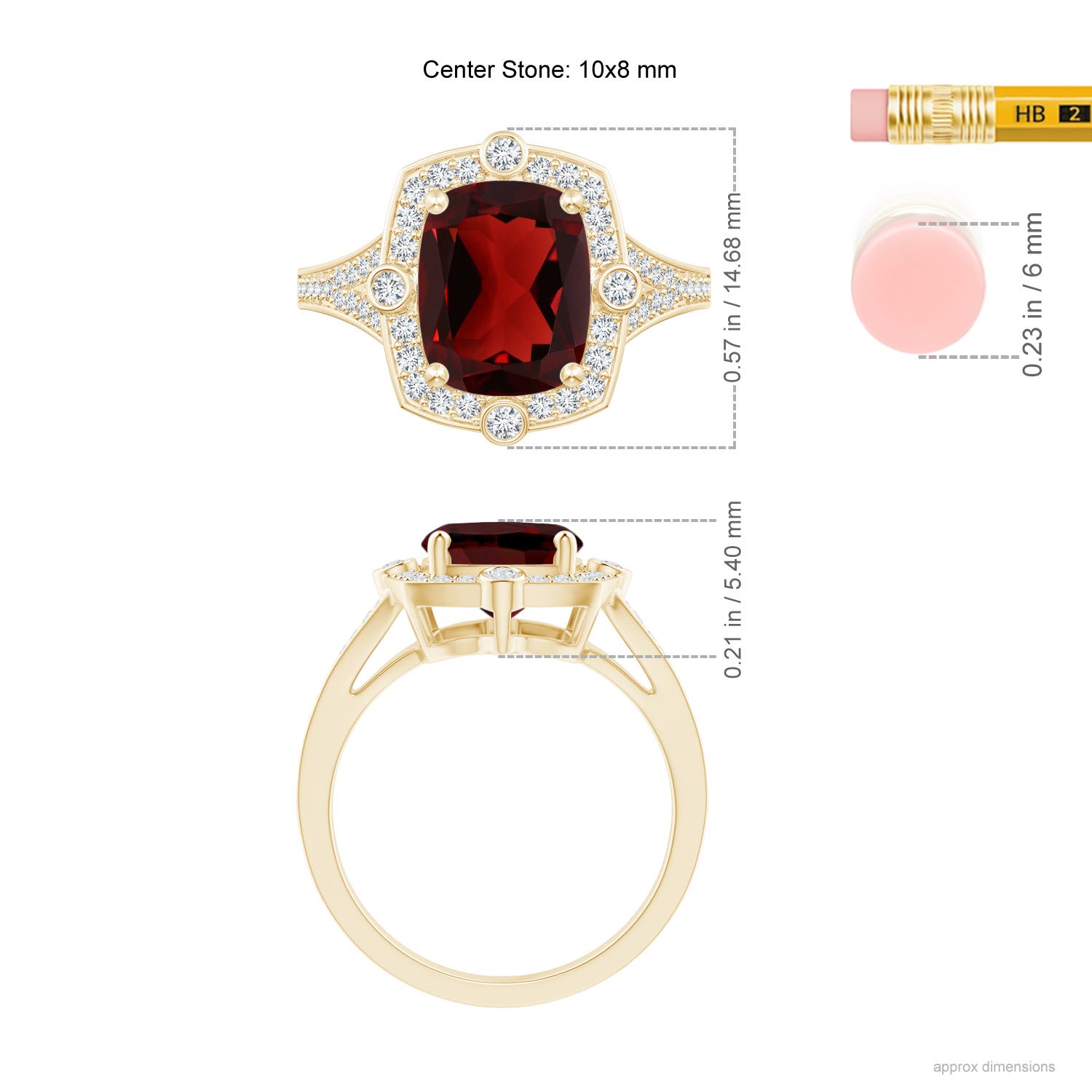 AAA - Garnet / 3.65 CT / 14 KT Yellow Gold