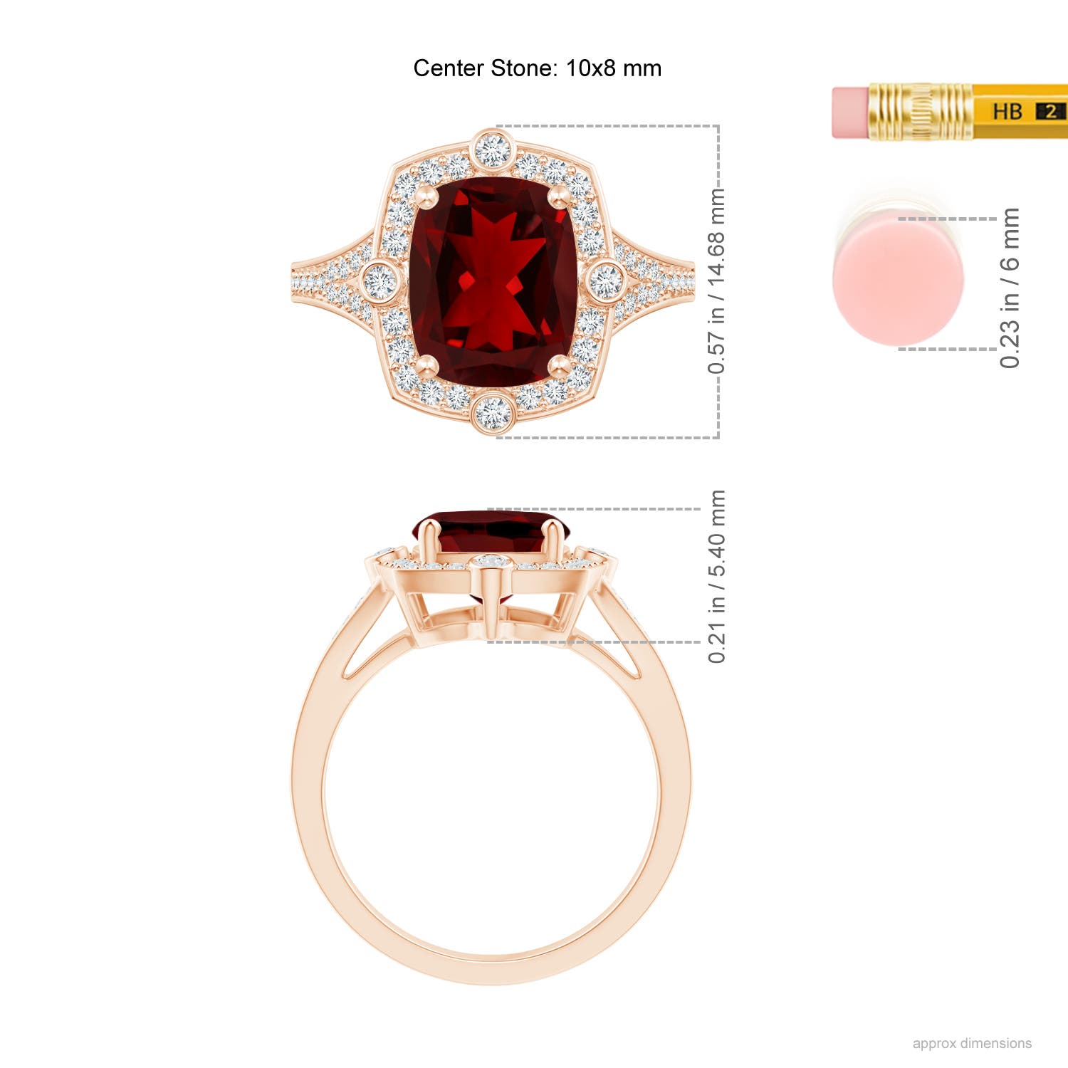 AAAA - Garnet / 3.65 CT / 14 KT Rose Gold