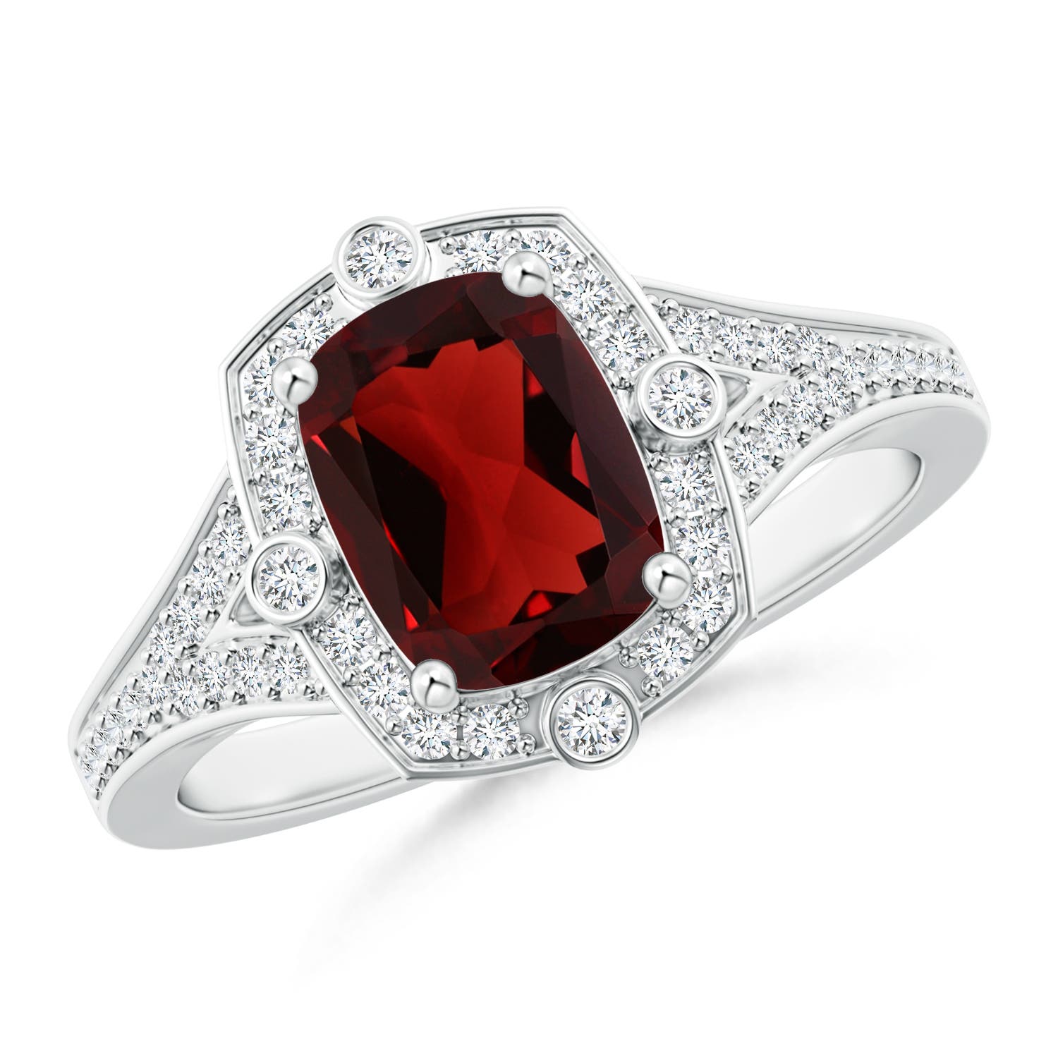 AAA - Garnet / 1.88 CT / 14 KT White Gold