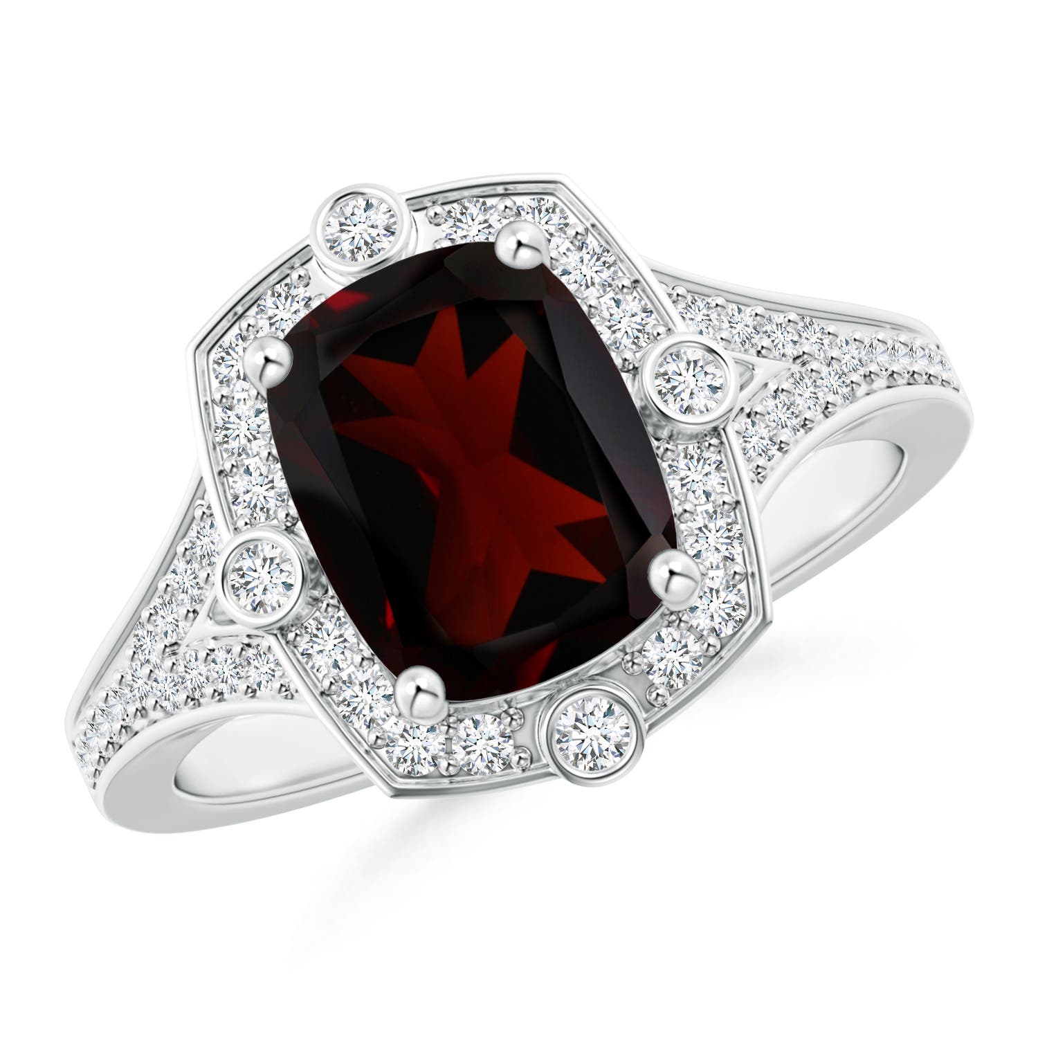 A - Garnet / 3.18 CT / 14 KT White Gold