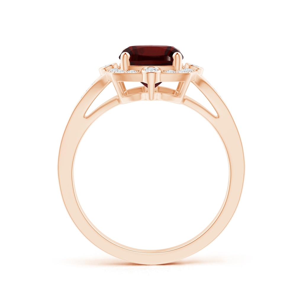 9.05x7.02x4.22mm AAA GIA Certified Art Deco Inspired Garnet Ring with Halo in Rose Gold Side 199