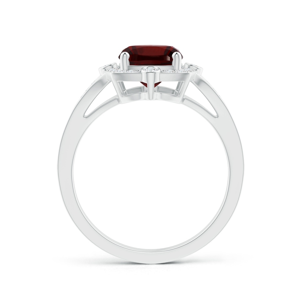 9.05x7.02x4.22mm AAA GIA Certified Art Deco Inspired Garnet Ring with Halo in White Gold Side 199