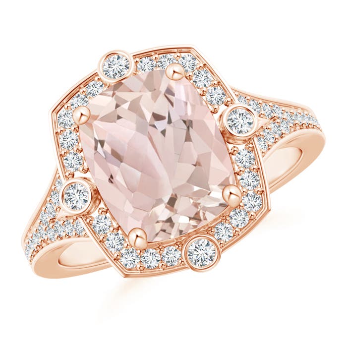 A - Morganite / 3 CT / 14 KT Rose Gold