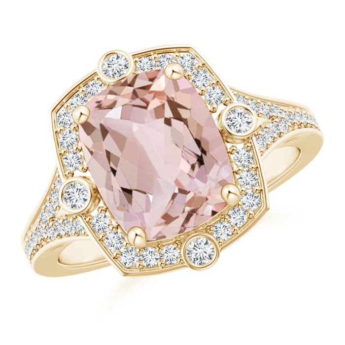 AA - Morganite / 3 CT / 14 KT Yellow Gold