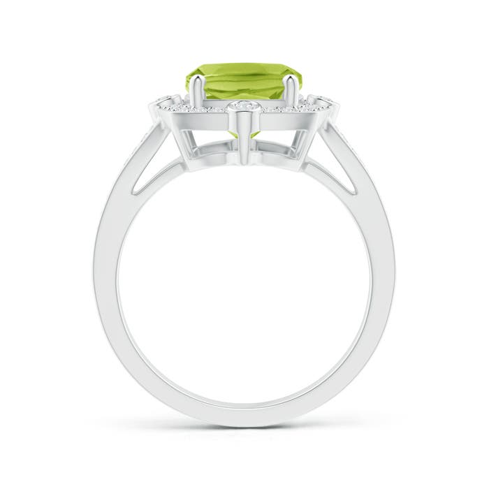 AA - Peridot / 3.2 CT / 14 KT White Gold