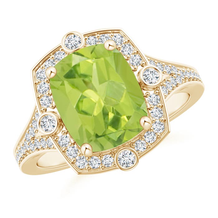 AA - Peridot / 3.2 CT / 14 KT Yellow Gold