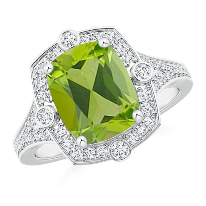 AAA - Peridot / 3.2 CT / 14 KT White Gold