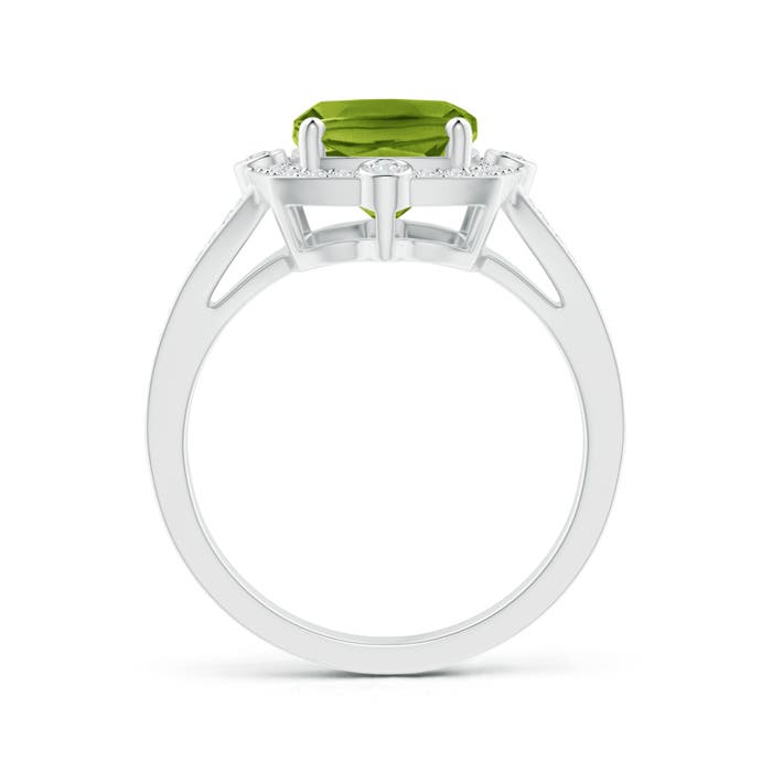 AAAA - Peridot / 3.2 CT / 14 KT White Gold