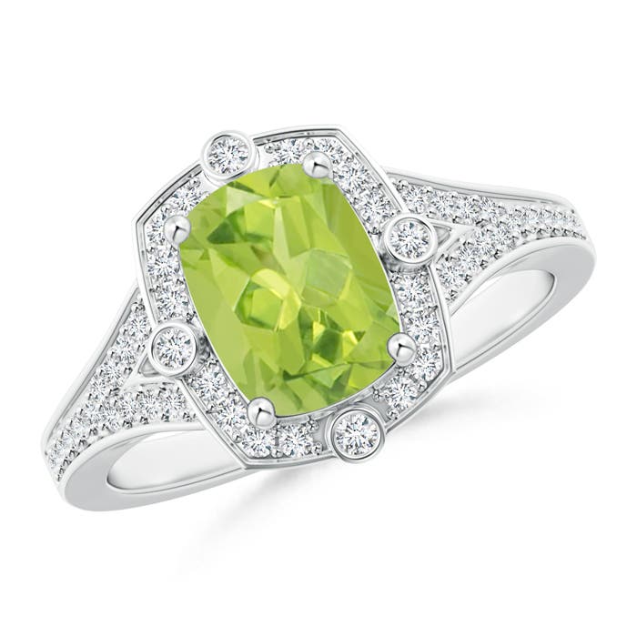 AA - Peridot / 1.73 CT / 14 KT White Gold