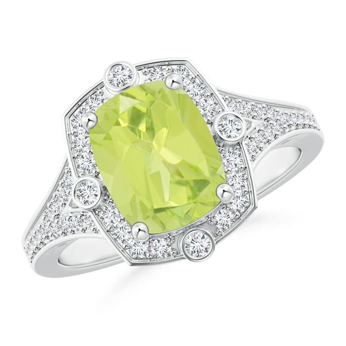 A - Peridot / 2.38 CT / 14 KT White Gold