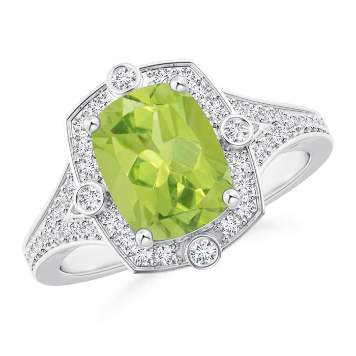 AA - Peridot / 2.38 CT / 14 KT White Gold