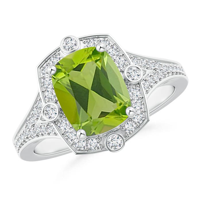 AAA - Peridot / 2.38 CT / 14 KT White Gold