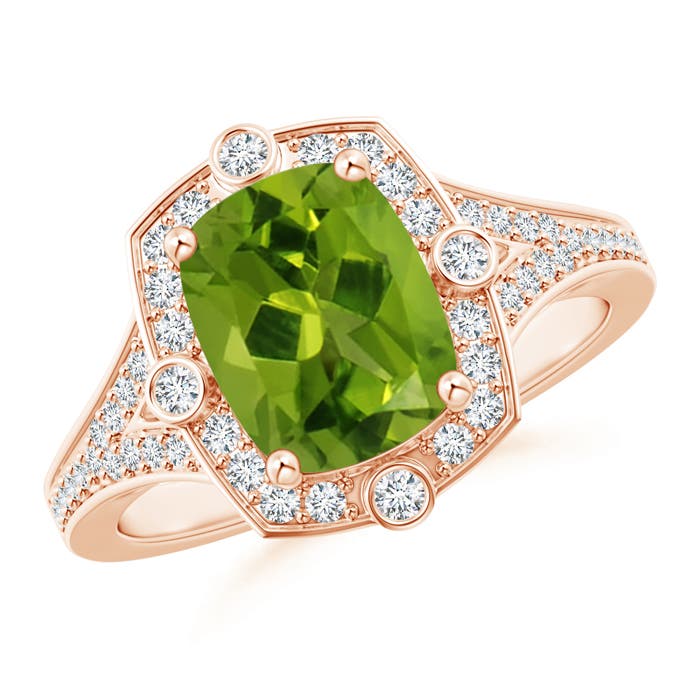 AAAA - Peridot / 2.38 CT / 14 KT Rose Gold