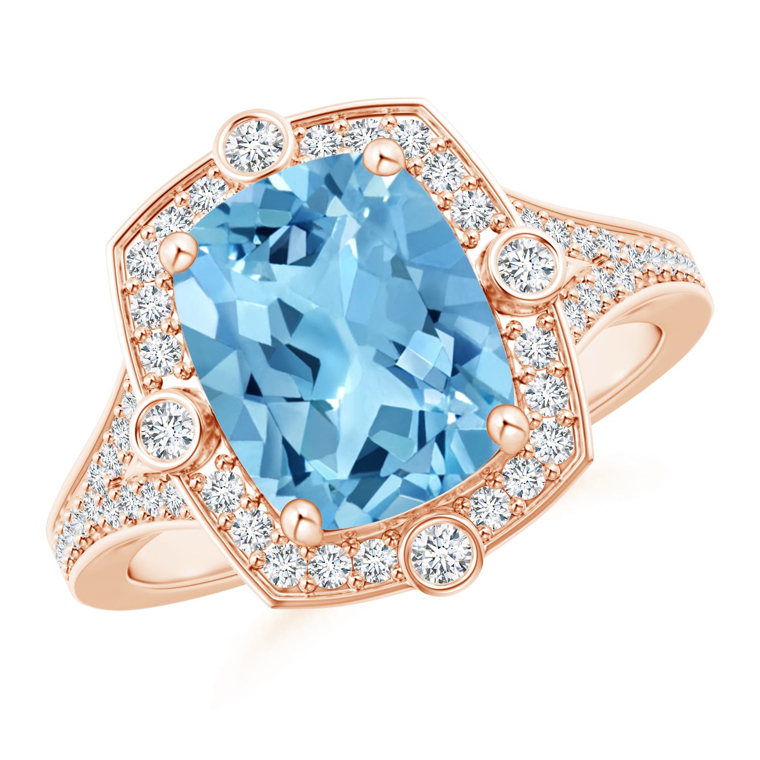 A - Swiss Blue Topaz / 3.5 CT / 14 KT Rose Gold