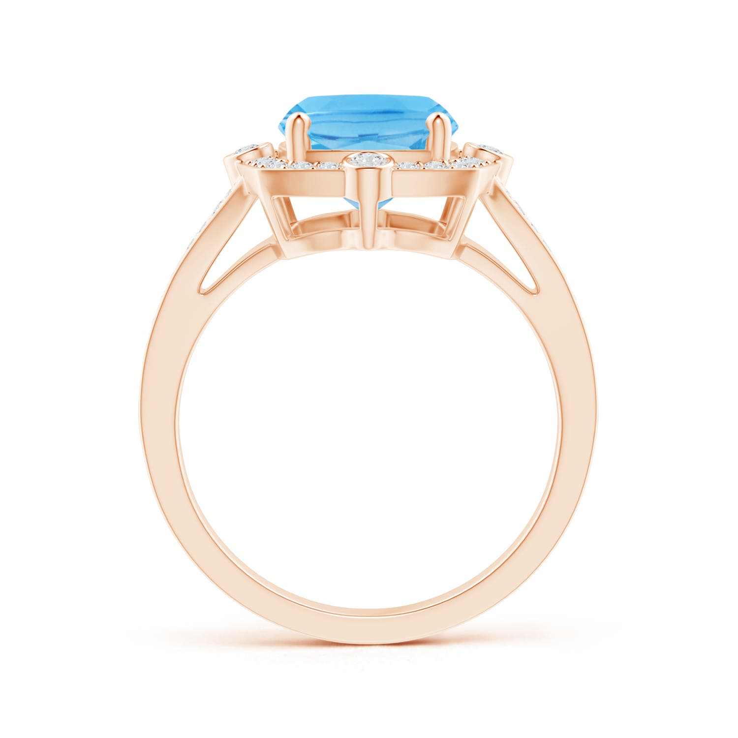 A - Swiss Blue Topaz / 3.5 CT / 14 KT Rose Gold