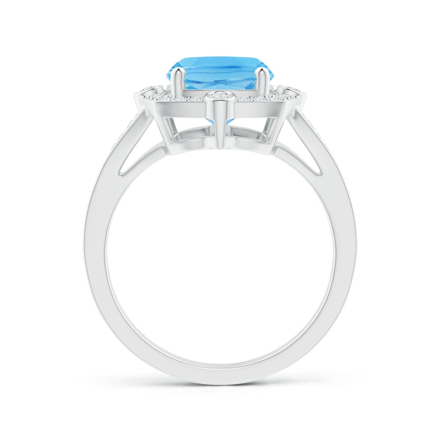 A - Swiss Blue Topaz / 3.5 CT / 14 KT White Gold