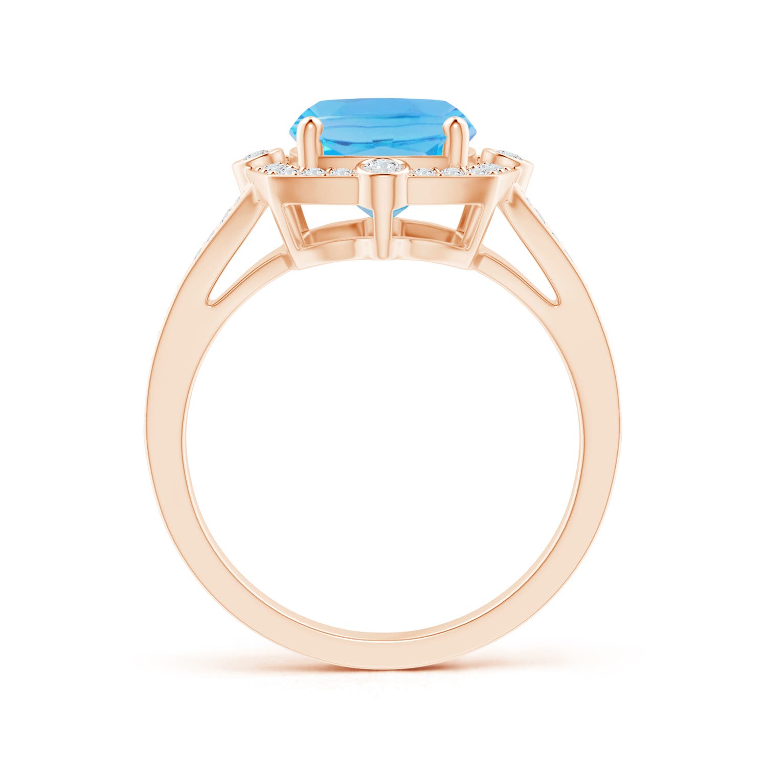 AA - Swiss Blue Topaz / 3.5 CT / 14 KT Rose Gold