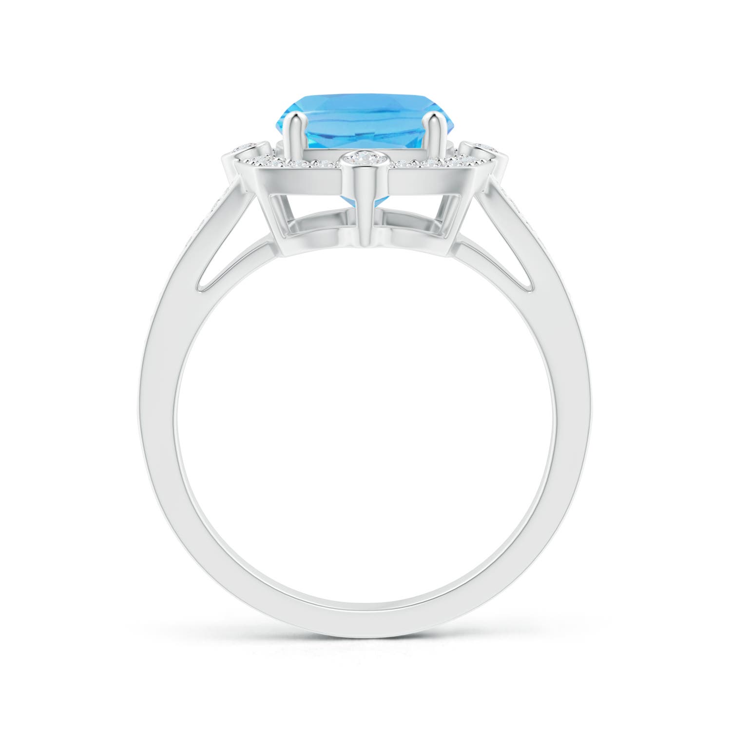 AA - Swiss Blue Topaz / 3.5 CT / 14 KT White Gold