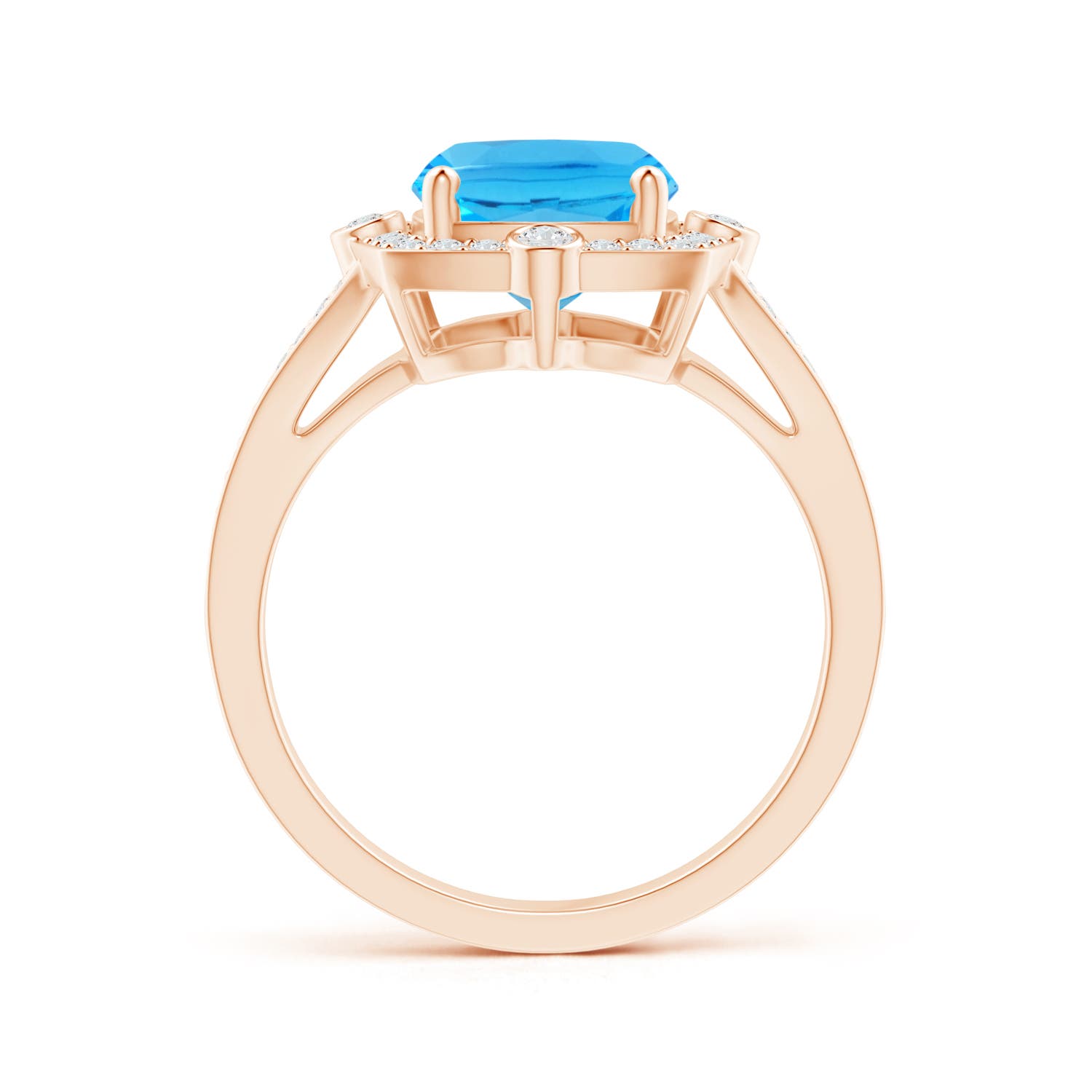 AAA - Swiss Blue Topaz / 3.5 CT / 14 KT Rose Gold