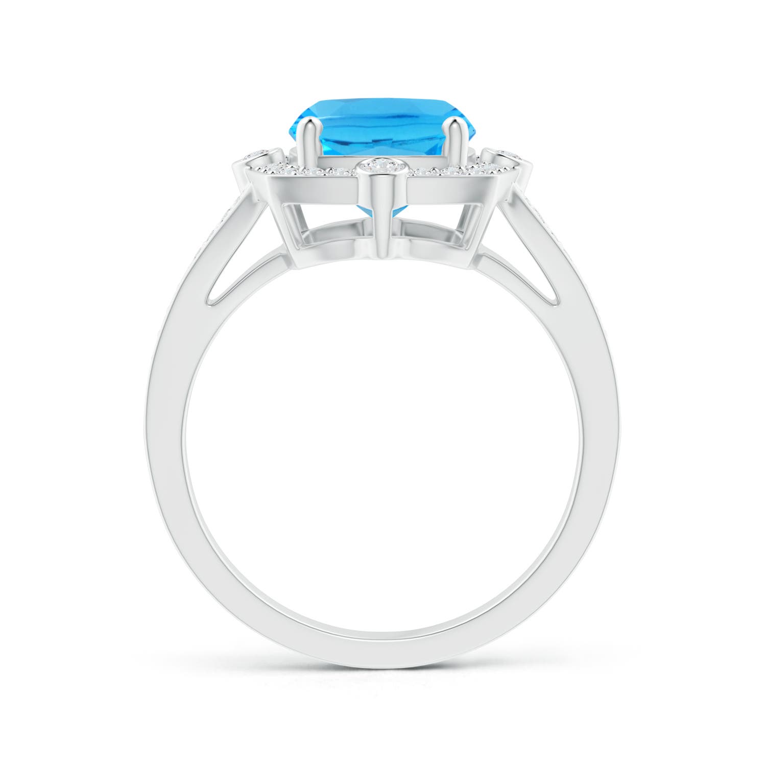 AAA - Swiss Blue Topaz / 3.5 CT / 14 KT White Gold